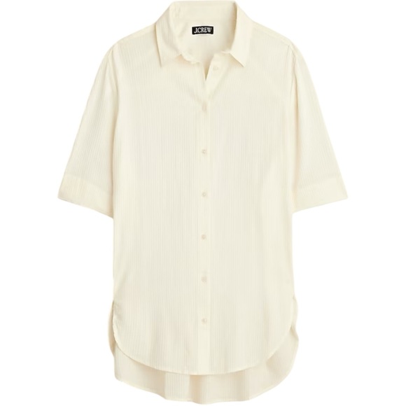 J. Crew Airy Gauze Button Up Shirt Womens XS in Cream - Picture 1 of 7